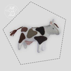 Felt and Soul - Tehén gyapjú filc figura letölthető szabásminta